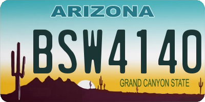 AZ license plate BSW4140