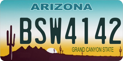 AZ license plate BSW4142