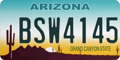 AZ license plate BSW4145