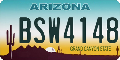 AZ license plate BSW4148