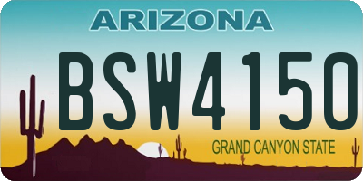 AZ license plate BSW4150