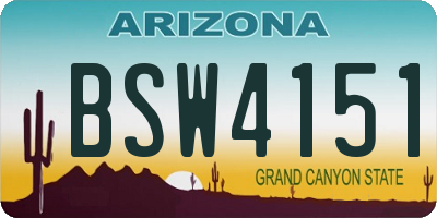 AZ license plate BSW4151