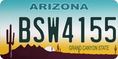 AZ license plate BSW4155