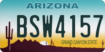 AZ license plate BSW4157