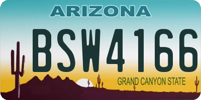 AZ license plate BSW4166