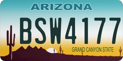 AZ license plate BSW4177