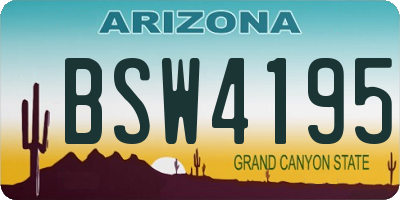 AZ license plate BSW4195