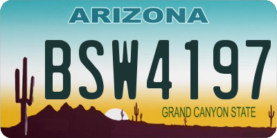 AZ license plate BSW4197