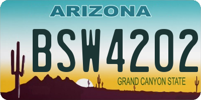 AZ license plate BSW4202