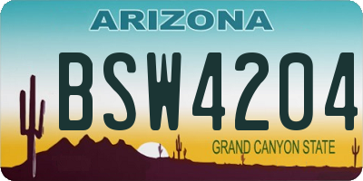 AZ license plate BSW4204