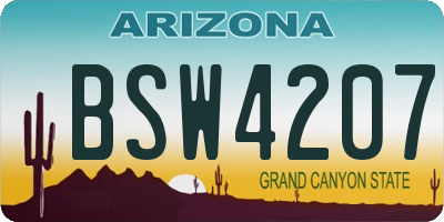 AZ license plate BSW4207