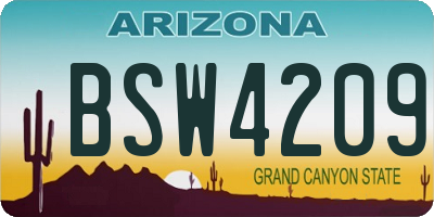 AZ license plate BSW4209