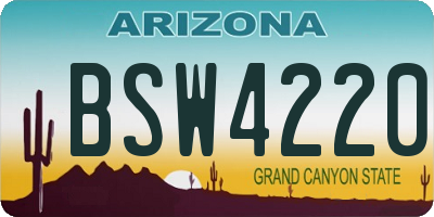 AZ license plate BSW4220