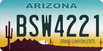 AZ license plate BSW4221