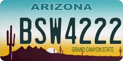 AZ license plate BSW4222