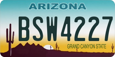 AZ license plate BSW4227