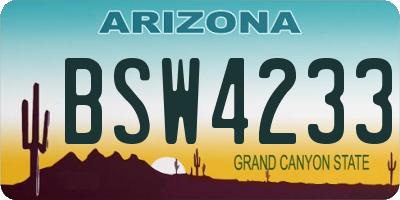 AZ license plate BSW4233