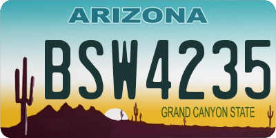 AZ license plate BSW4235