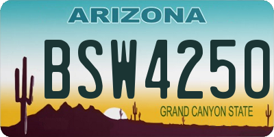 AZ license plate BSW4250