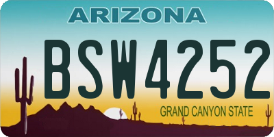 AZ license plate BSW4252