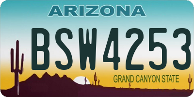 AZ license plate BSW4253