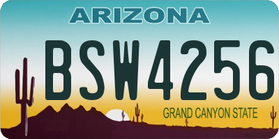 AZ license plate BSW4256