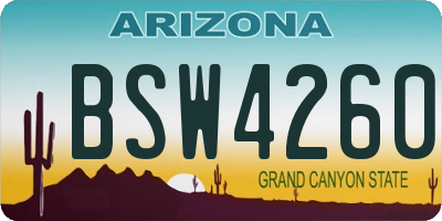 AZ license plate BSW4260