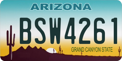 AZ license plate BSW4261