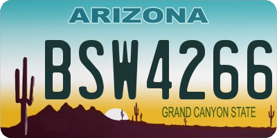 AZ license plate BSW4266