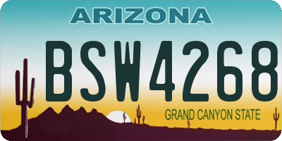 AZ license plate BSW4268