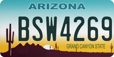 AZ license plate BSW4269