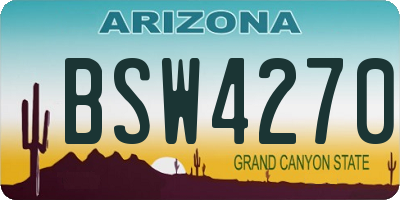 AZ license plate BSW4270