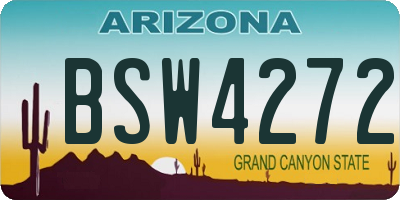 AZ license plate BSW4272