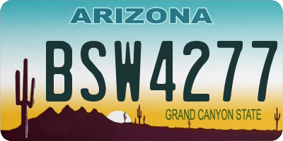 AZ license plate BSW4277
