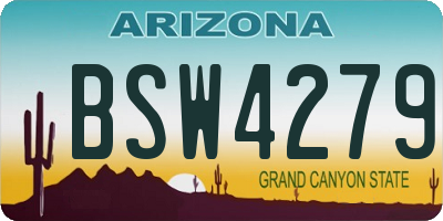 AZ license plate BSW4279