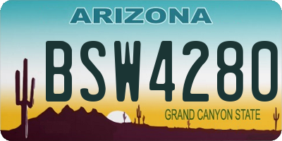 AZ license plate BSW4280