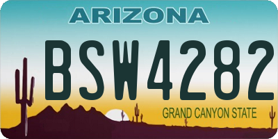 AZ license plate BSW4282