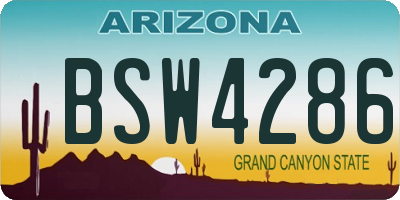 AZ license plate BSW4286