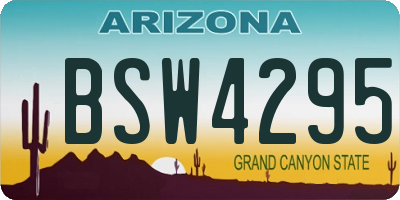 AZ license plate BSW4295