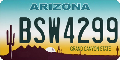 AZ license plate BSW4299