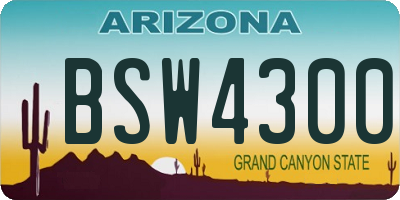 AZ license plate BSW4300