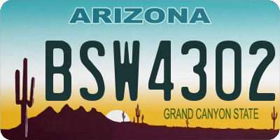 AZ license plate BSW4302