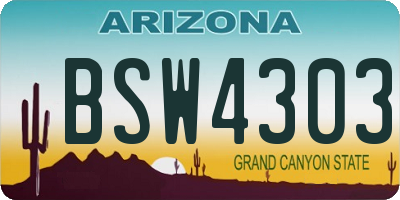 AZ license plate BSW4303