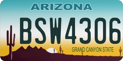 AZ license plate BSW4306