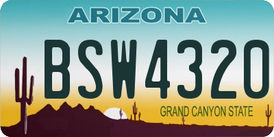 AZ license plate BSW4320