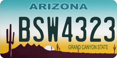 AZ license plate BSW4323