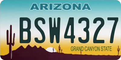 AZ license plate BSW4327