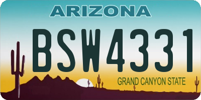 AZ license plate BSW4331