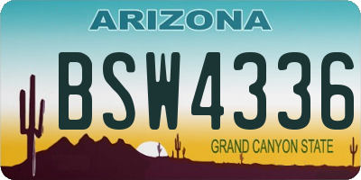 AZ license plate BSW4336