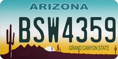 AZ license plate BSW4359